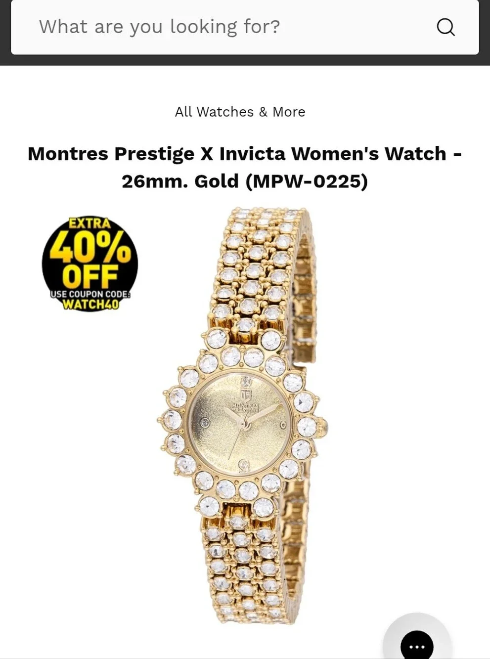 323. Montres Prestige X Invicta Women's Watch - 26mm. Gold (MPW-0225)